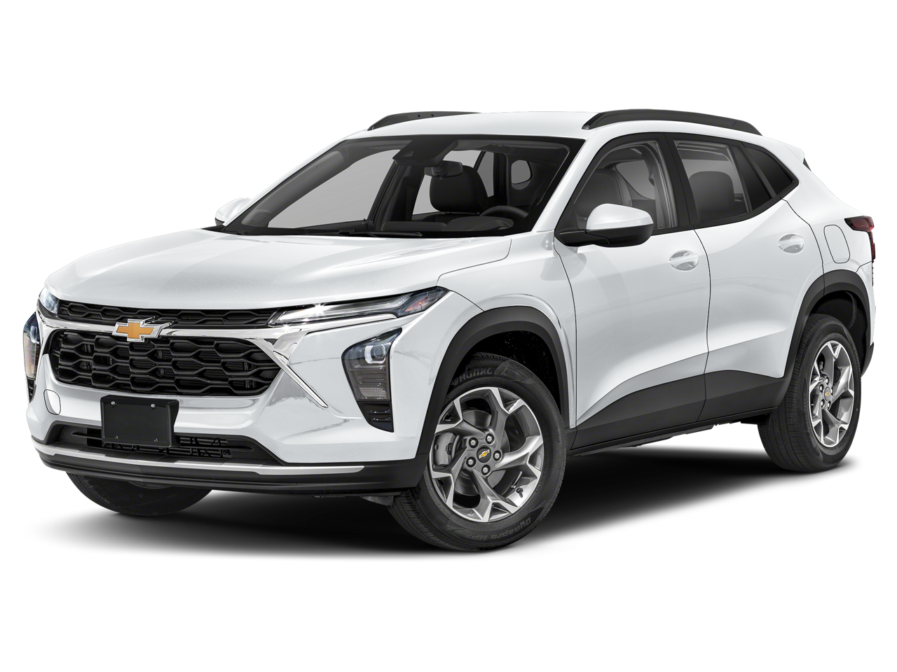 2024 Chevrolet Trax LS in Mosaic Black Metallic — front three-quarter view