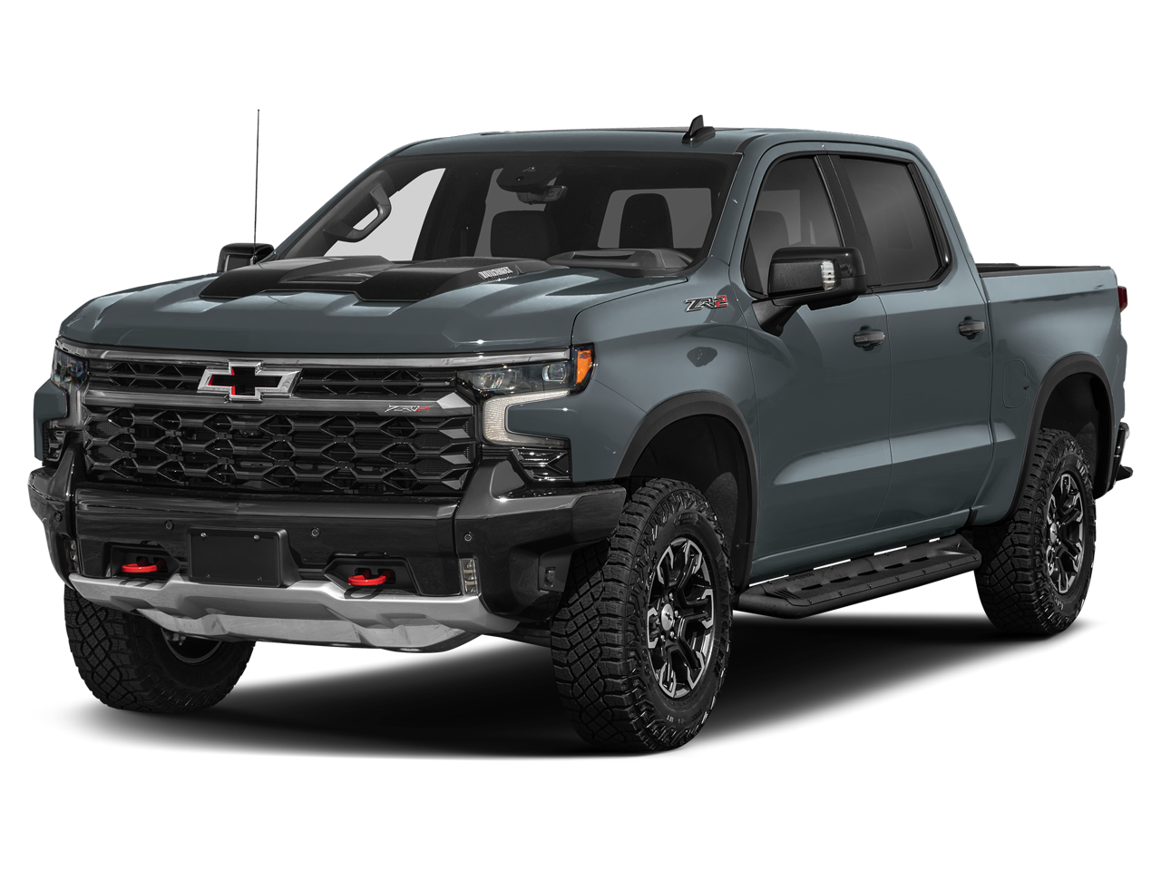 2025 Chevrolet Silverado 1500 ZR2 in Cypress Gray — front three-quarter view