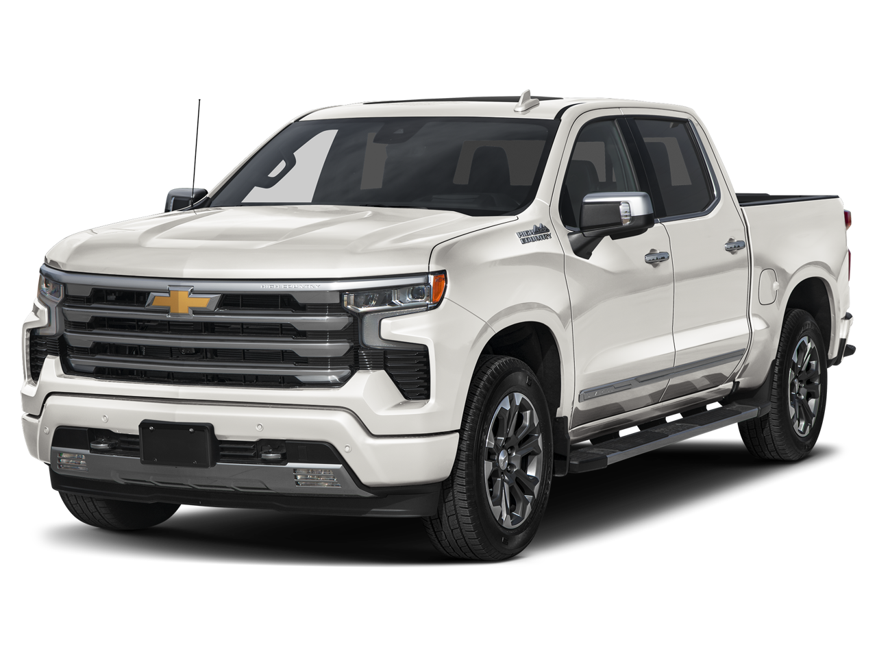 2026 Chevrolet Silverado 1500 High Country in White Sands — front three-quarter view