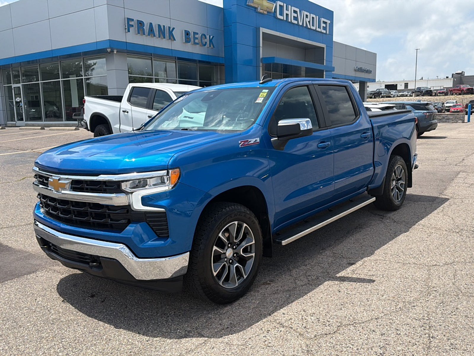 2023 Chevrolet Silverado 1500 LT in Glacier Blue Metallic — front three-quarter view