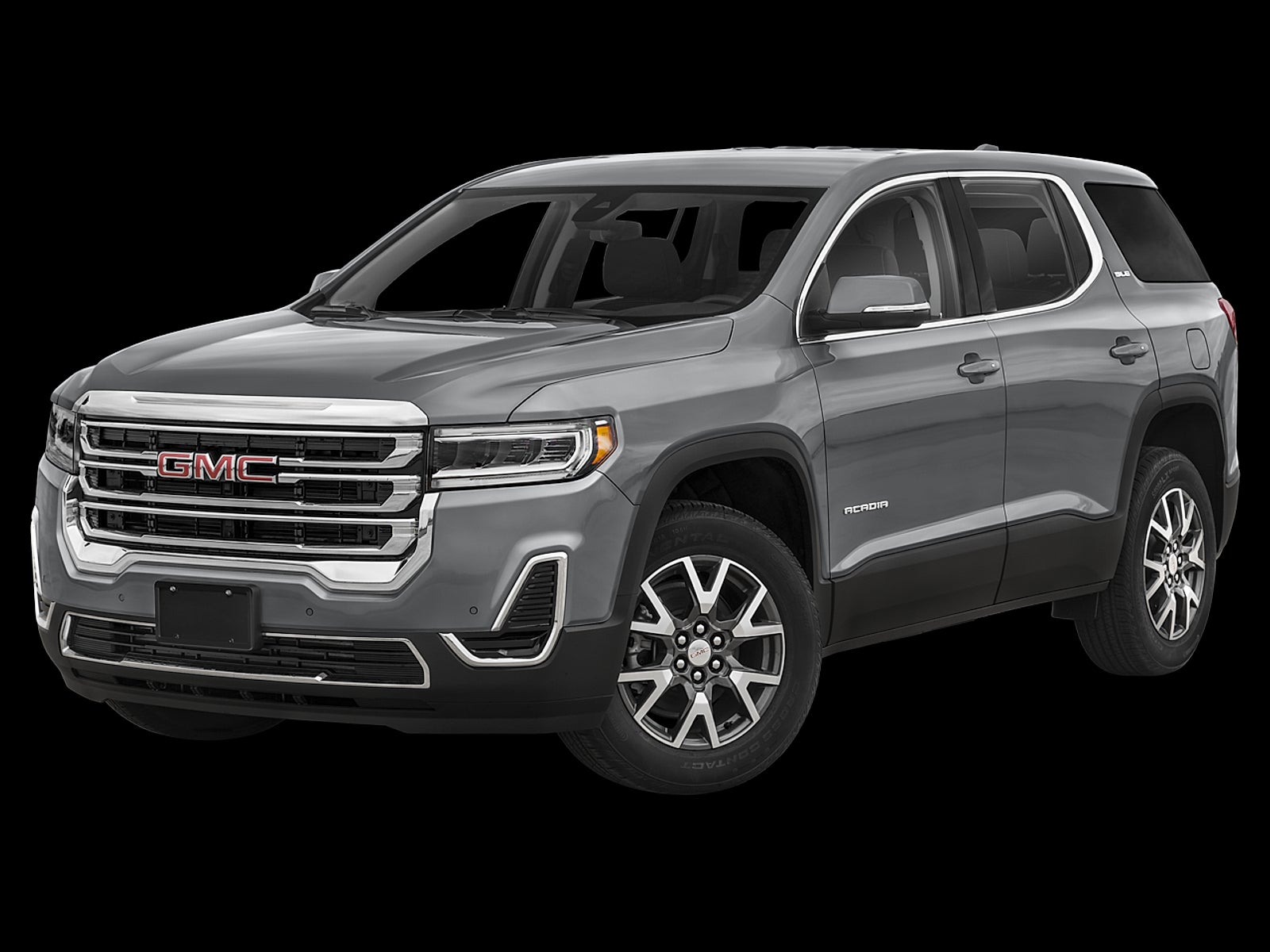 2023 GMC Acadia SLT in Summit White — front three-quarter view