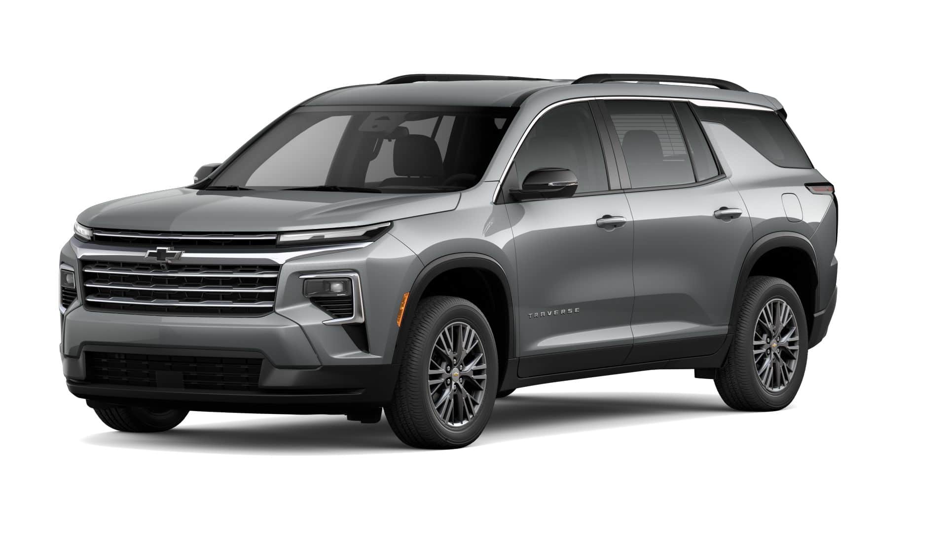 2026 Chevrolet Traverse LT in Sterling Gray Metallic — front three-quarter view