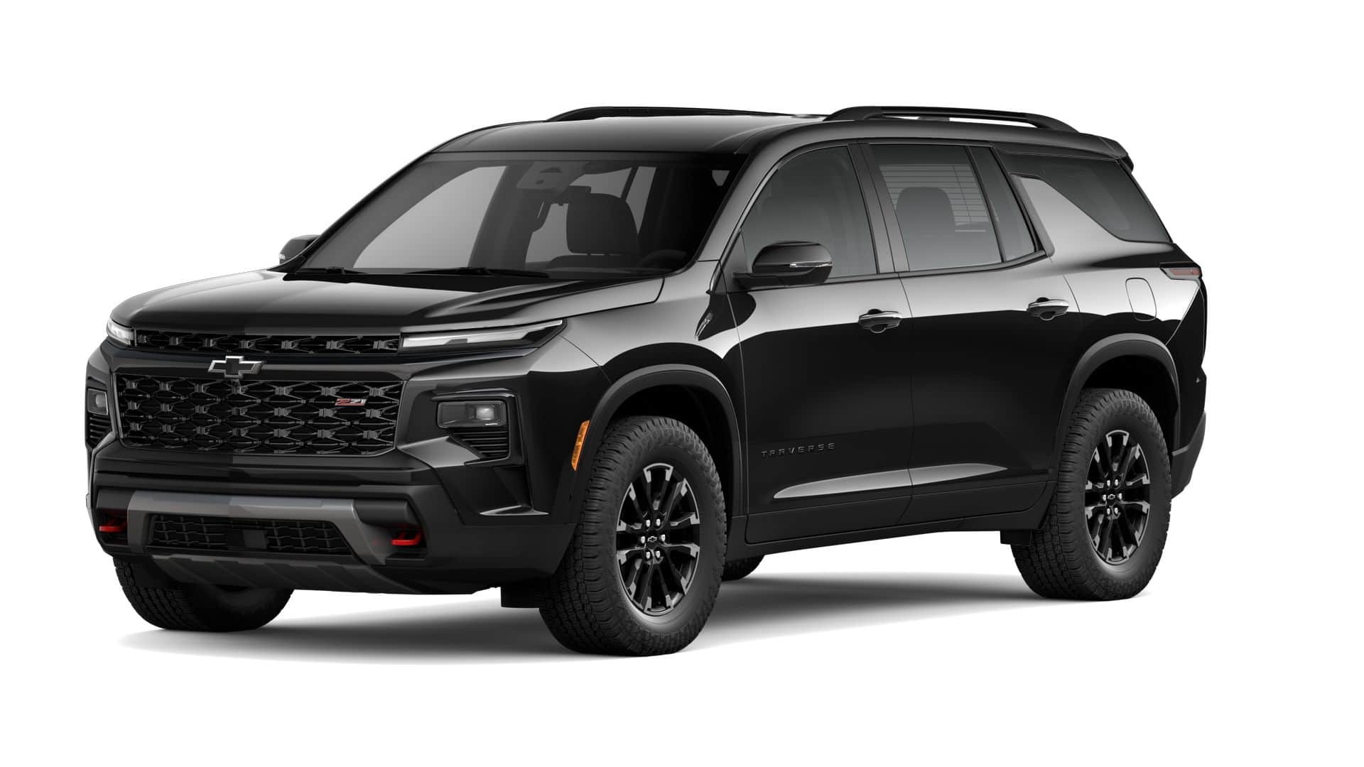 2026 Chevrolet Traverse Z71 in Mosaic Black Metallic — front three-quarter view