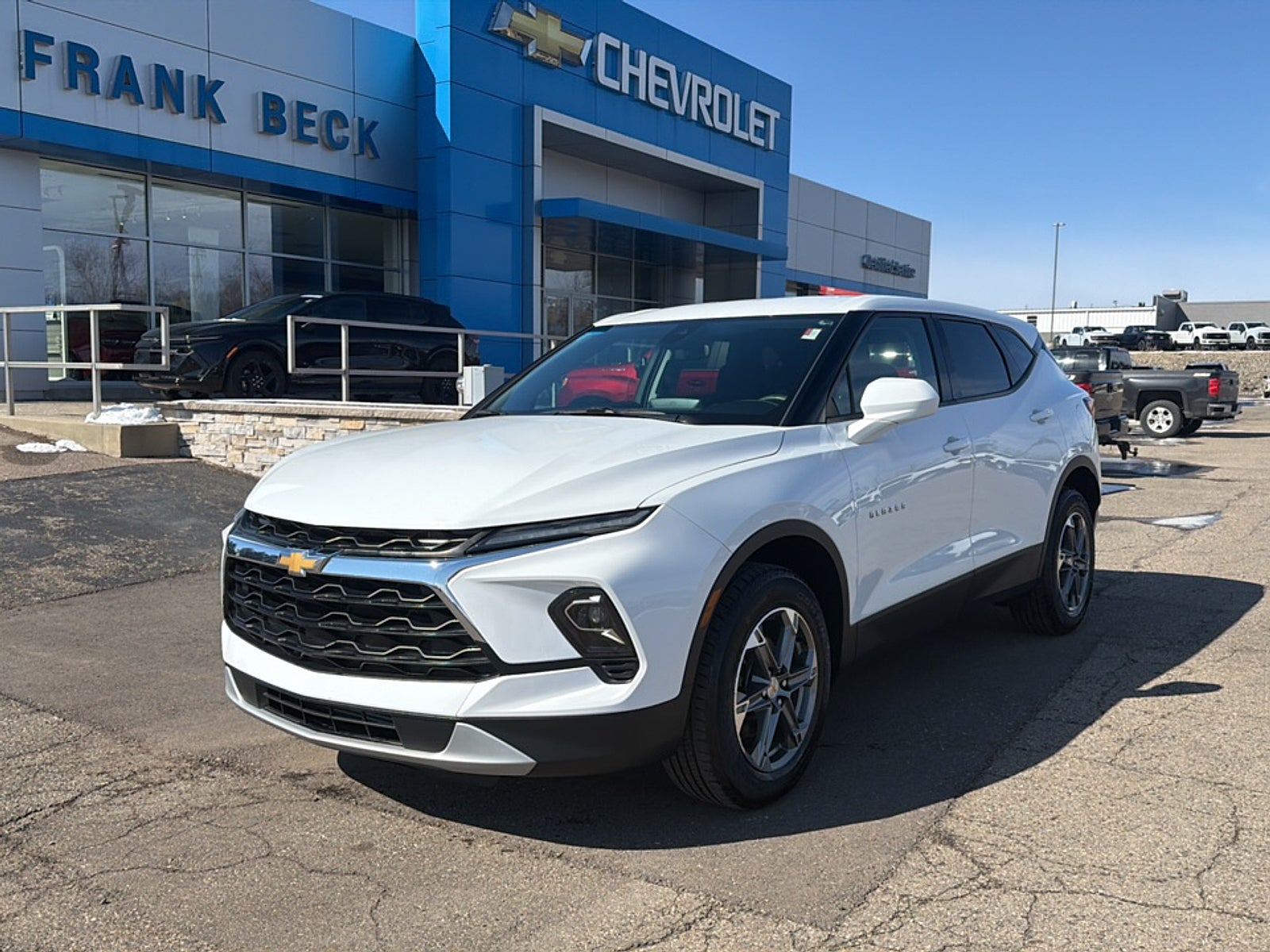 2023 Chevrolet Blazer 2LT in Summit White — front three-quarter view